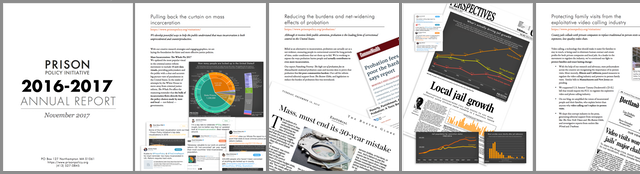 thumbnail showing some pages from the Prison Policy Initiative 2016-2017 annual report