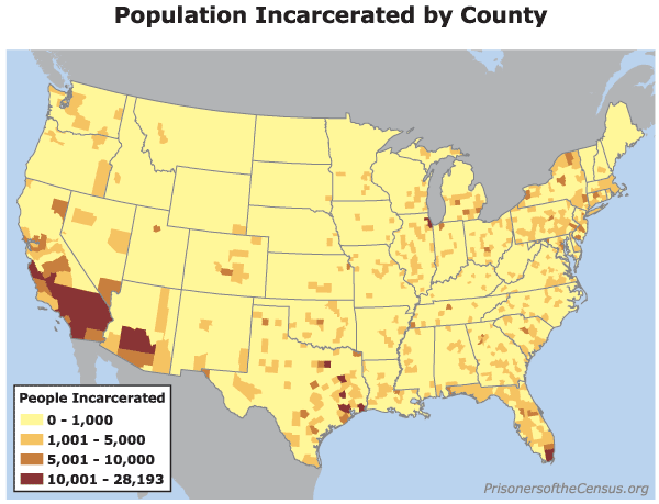 U.S. counties by number incarcerated