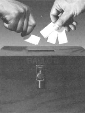 magazine illustration scan: ballot box