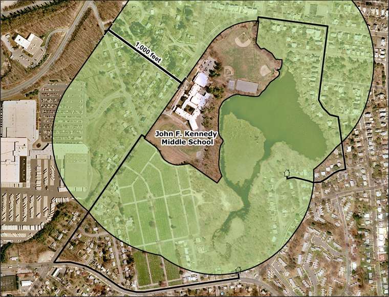 Map of a sentencing enhancement zone in Springfield Massachusetts