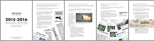 thumbnails from Prison Policy Initiative 2015-2016 annual report
