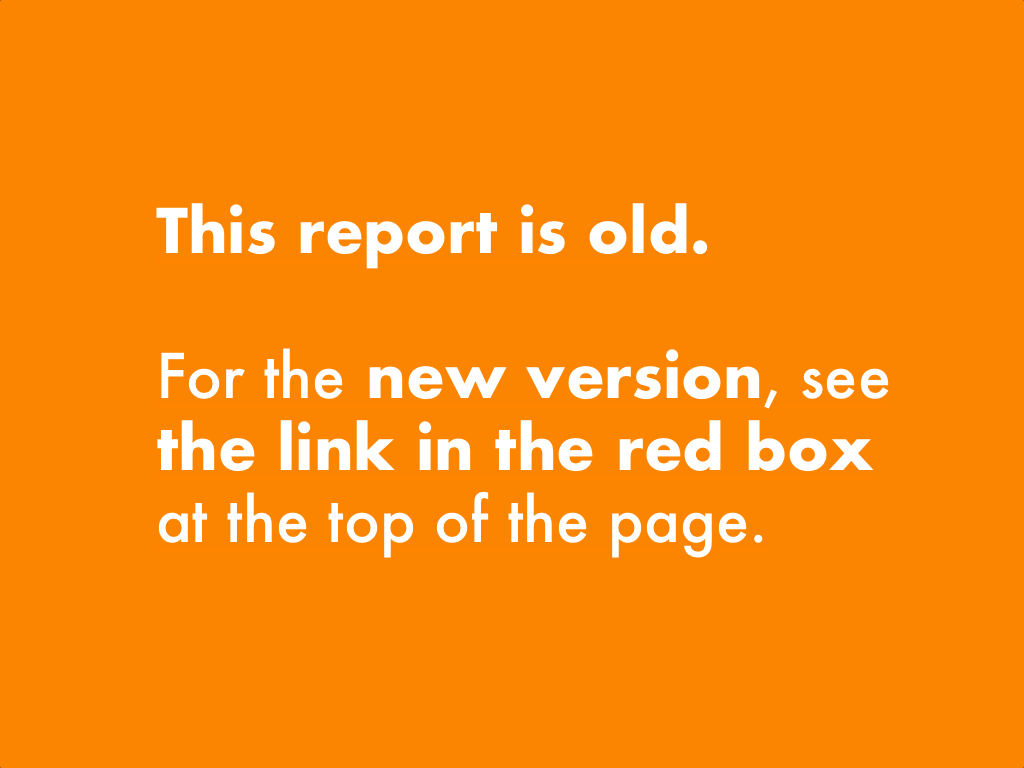 this image says that the report is old and invites a click to go to the new version of this report