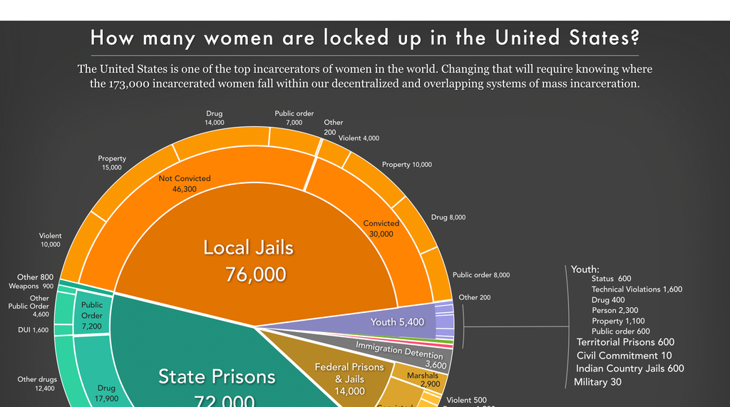 How many women are locked up in the United States? (2023) Prison