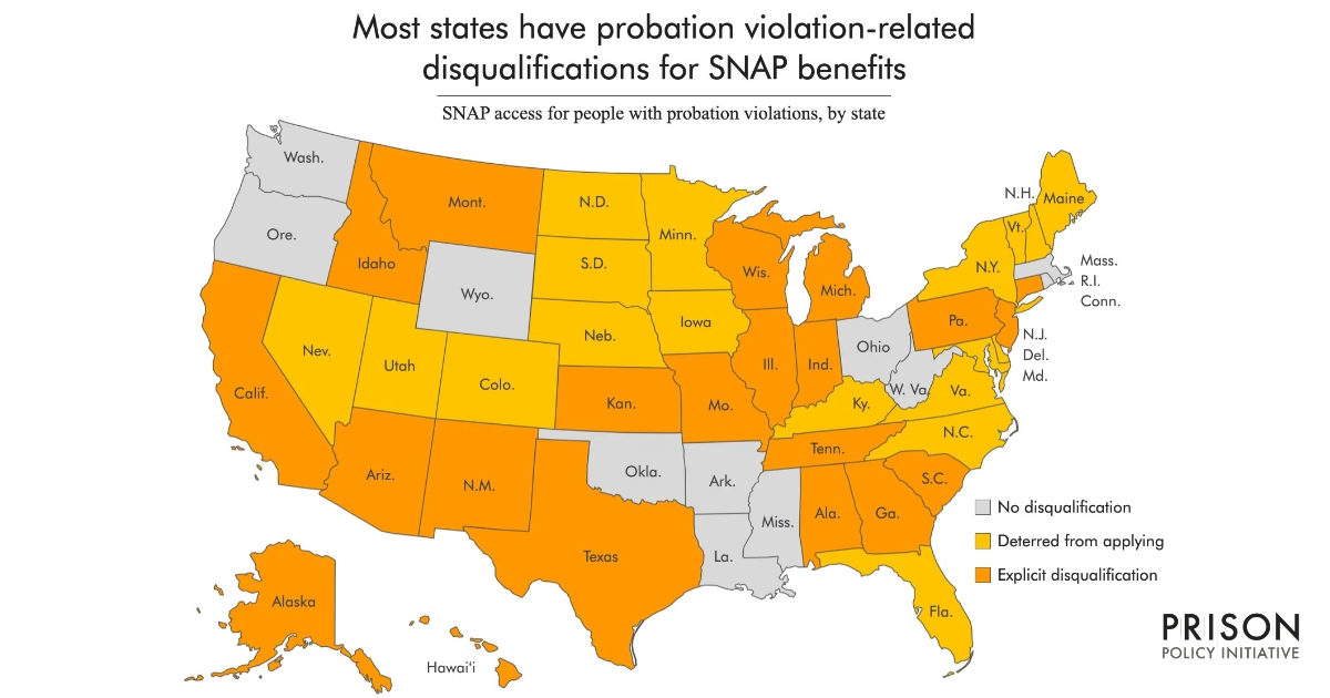 Hunger as punishment: How states restrict SNAP benefits for people on probation | Prison Policy Initiative